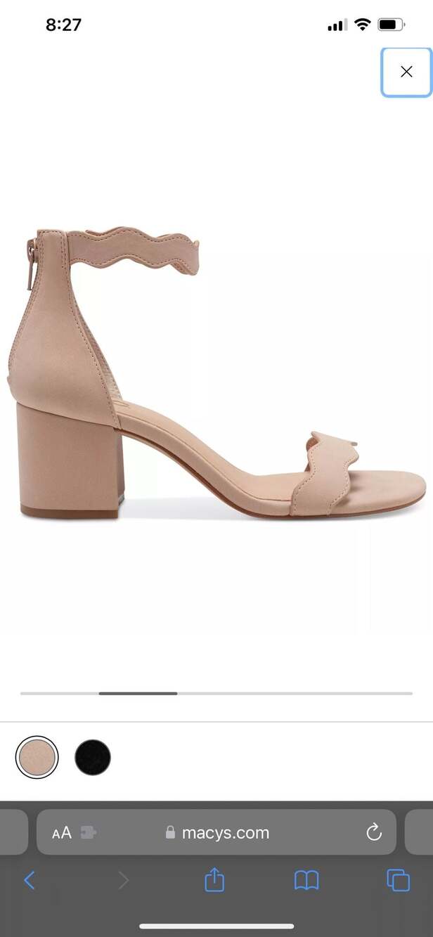 INC International Concepts Hadwin Scalloped Block-Heel Sandals in Pink Bloom